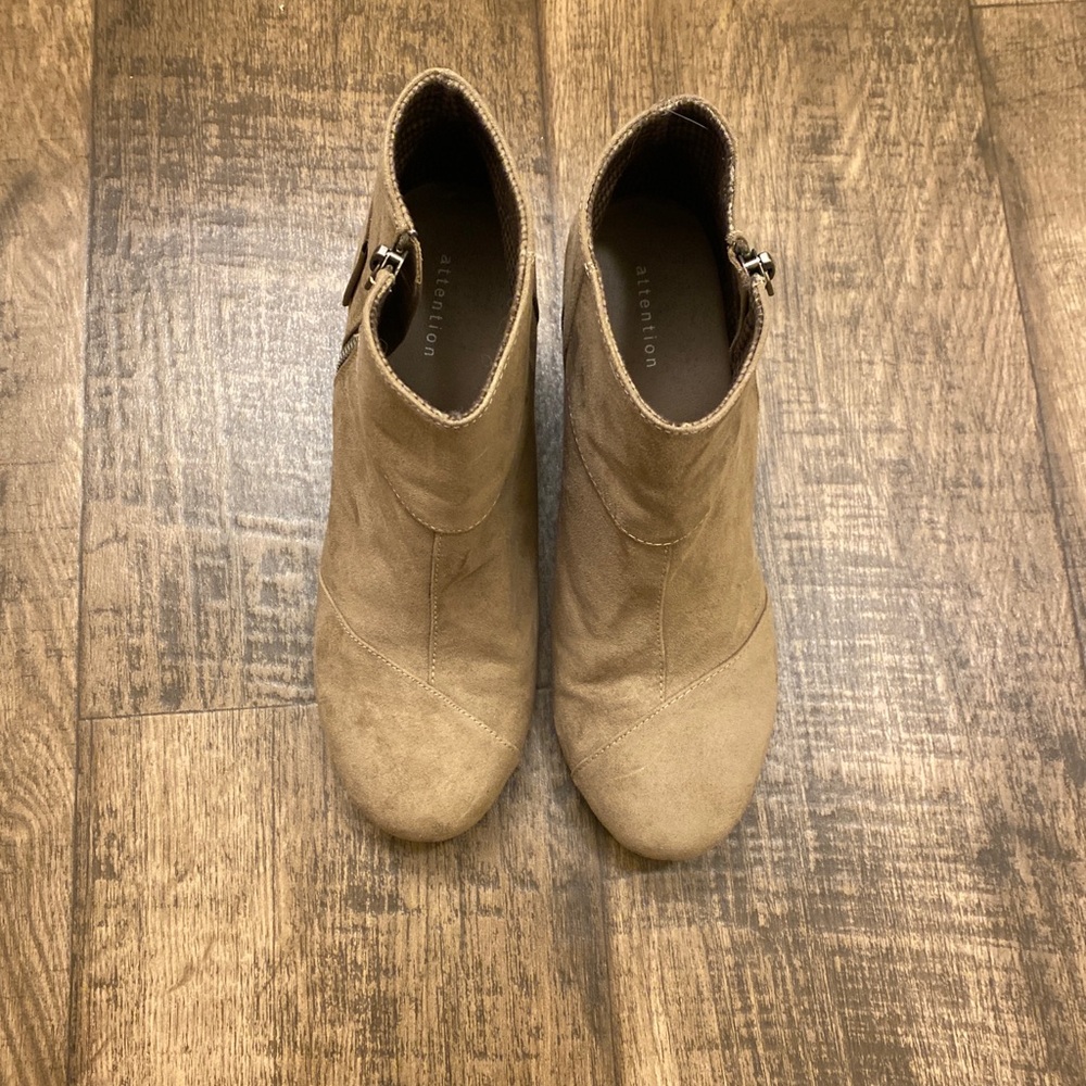 Tan Suede Wedge Boots